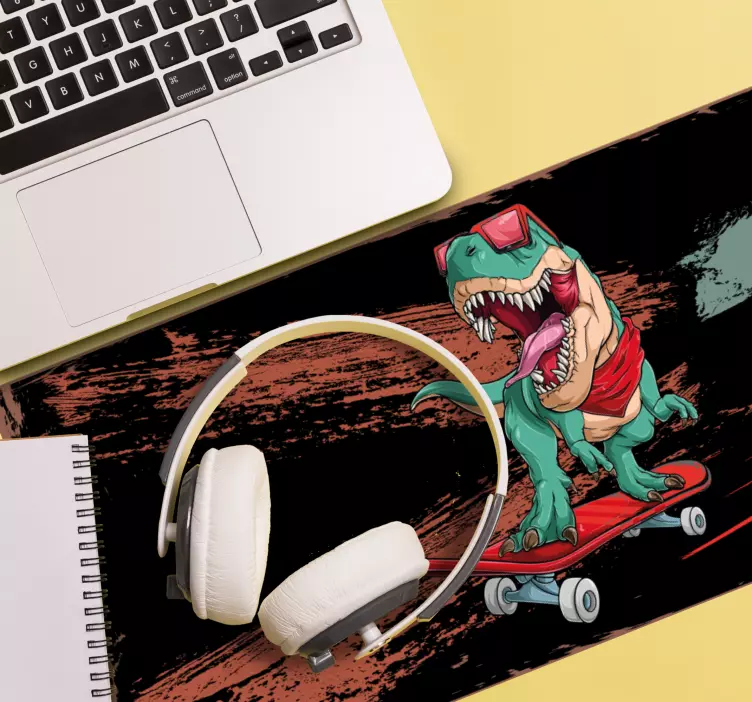 XXL Tapis de souris Dinosaure vert patinage - TenStickers