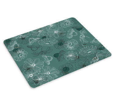 Tapis de souris marguerites sur fond vert - TenStickers