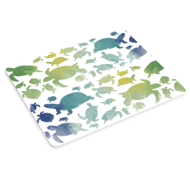 Tapis de souris motif silhouettes de tortues colorées - TenStickers