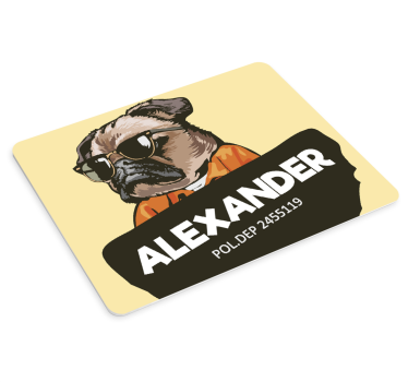 Tapis de souris chien de dessin animé personnalisable - TenStickers