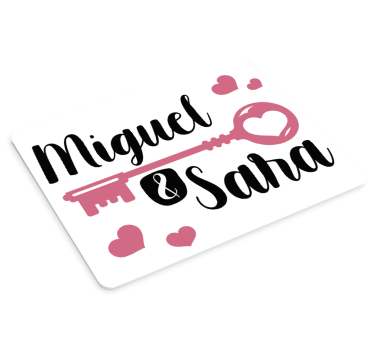 Tapis de souris personnalisable histoire d'amour clé - TenStickers