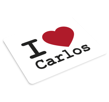 Tapis de souris personnalisable j'aime carlos - TenStickers