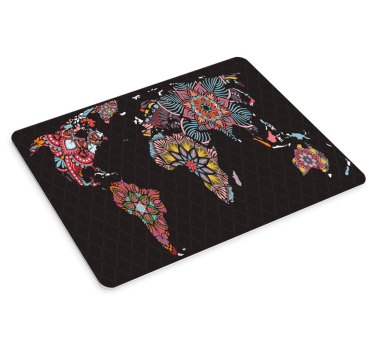 Tapis de souris carte du monde motifs colorés - TenStickers