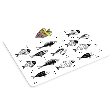 Tapis de souris original Poisson à contre-courant - TenStickers