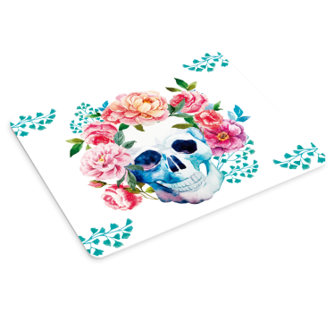 Tapis de souris original Crâne et fleurs - TenStickers