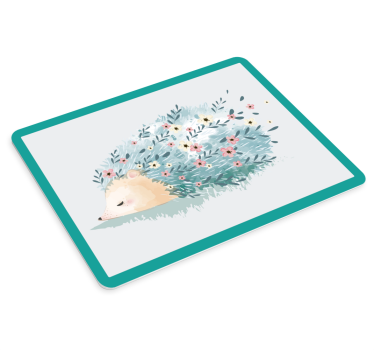 Tapis de souris hérisson avec fleurs - TenStickers