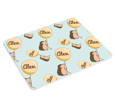 Tapis de souris personnalisable hérisson avec ballons - TenStickers