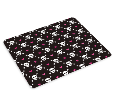 Tapis de souris motif crânes et cœurs - TenStickers