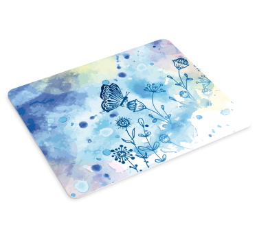 Tapis de souris motif éclaboussure florale papillon - TenStickers