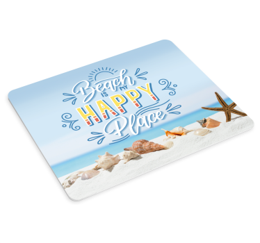 tapis de souris avec citation Happy place plage - TenStickers