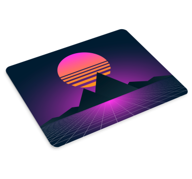 Tapis de souris motif coucher de soleil géométrique rétro - TenStickers