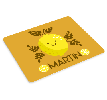 Tapis de souris personnalisable personnage citron heureux - TenStickers