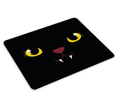 Chat noir yeux jaunes plus de tapis de souris - TenStickers