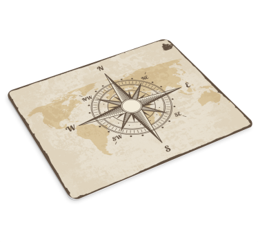 Tapis de souris boussole vintage et carte du monde - TenStickers
