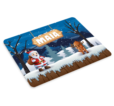 Tapis de souris noël père noël avec rennes - TenStickers