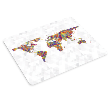 tapis de souris avec carte du monde Géométrique coloré - TenStickers