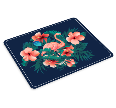 Tapis de souris original scène florale flamant - TenStickers