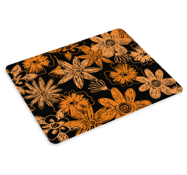 Tapis de souris motif floral orange - TenStickers