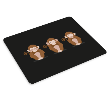 tapis de souris original Trois singes emoji - TenStickers
