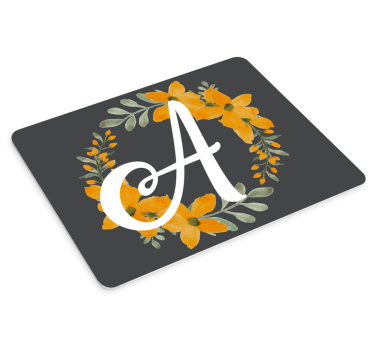 Tapis de souris personnalisable initiale florale a - TenStickers