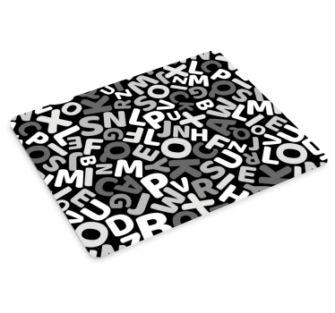 Tapis de souris motif lettres monochromes abstraites - TenStickers