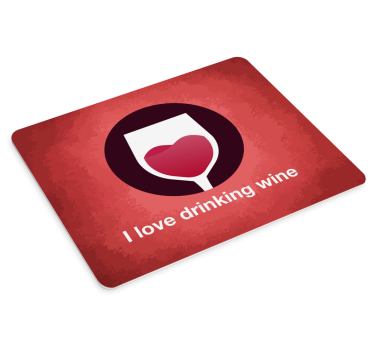 Tapis de souris citation verre à vin symbole cœur - TenStickers