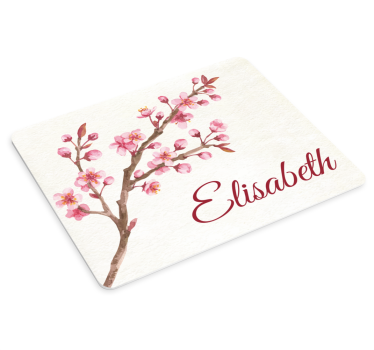 tapis de souris avec nom Fleur de cerisier - TenStickers