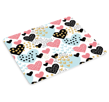 Tapis de souris motif cœurs colorés - TenStickers