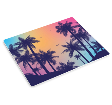 Tapis de souris original ciel coloré de palmiers - TenStickers
