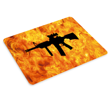 Tapis de souris gamer silhouette de flamme arme - TenStickers