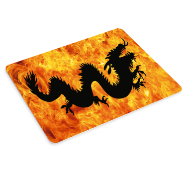 Tapis de souris gamer silhouette de dragon de feu - TenStickers