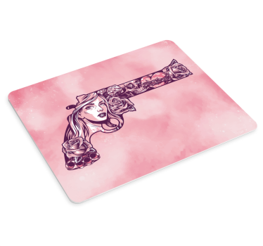 Tapis de souris original pistolet floral complexe - TenStickers