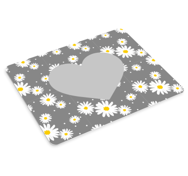 Tapis de souris motif cœur marguerite - TenStickers
