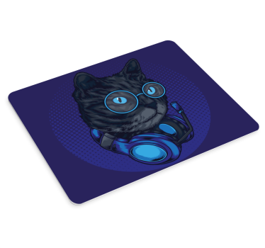 Tapis de souris gamer casque cool cat - TenStickers