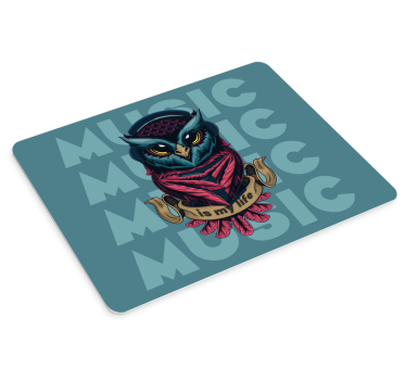 Tapis de souris original hibou avec écouteurs - TenStickers