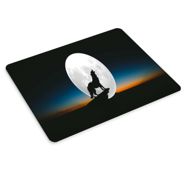 Tapis de souris gamer loup hurlant à la lune - TenStickers