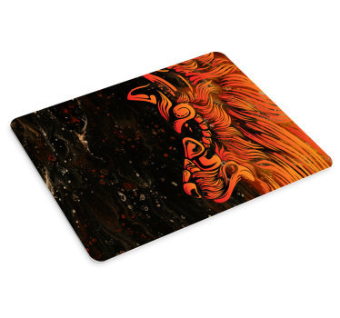 Tapis de souris original tête d'animal enflammée - TenStickers