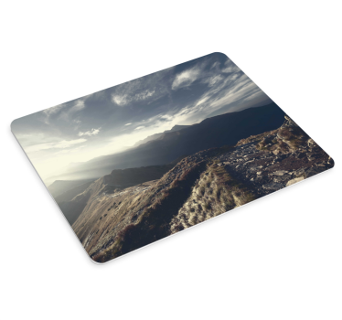 Tapis de souris carte du monde vue terrain montagneux - TenStickers