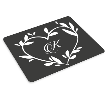 Tapis de souris personnalisable monogramme en cœur - TenStickers