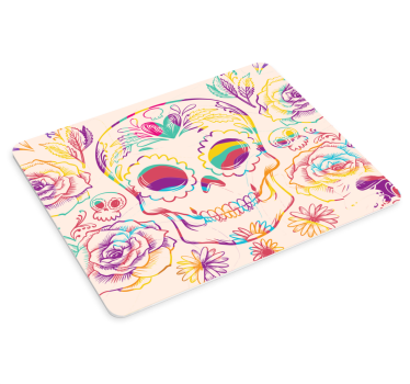 Tapis de souris original crâne floral coloré - TenStickers
