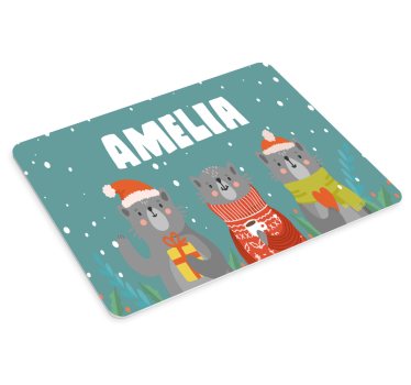 Tapis de souris personnalisable trio d'animaux de fête - TenStickers