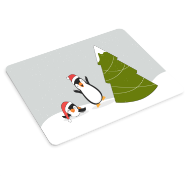 Tapis de souris noël célébration des pingouins festifs - TenStickers