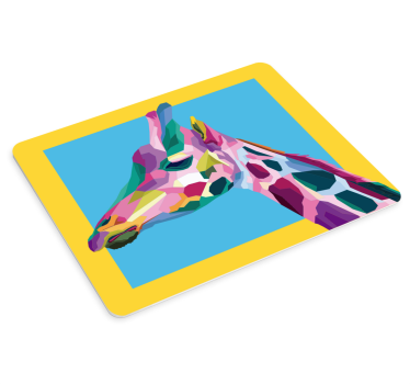 Tapis de souris original giraffe colorée profil - TenStickers
