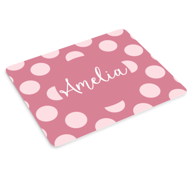 Tapis de souris personnalisable pois roses personnalisés - TenStickers
