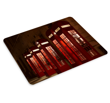 Tapis de souris carte du monde cabines téléphoniques rouges - TenStickers