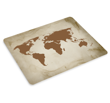 Tapis de souris carte du monde marron vintage - TenStickers