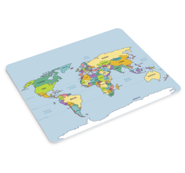 Tapis de souris avec carte du monde Géographique et politique - TenStickers