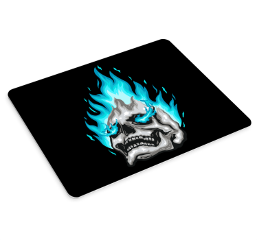 Tapis de souris gamer tête de mort enflammée - TenStickers