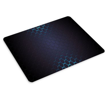 Tapis de souris pour gamer Hexagone noir et bleu - TenStickers
