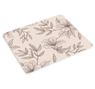 Tapis de souris style original sticker floral dessiné à la main - TenStickers
